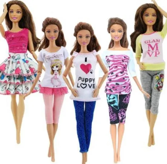 schattig visueel zwart Prijzen vergelijken: 5-delige Barbie kleding set van EPIN met complete  outfits en accessoires voor poppen