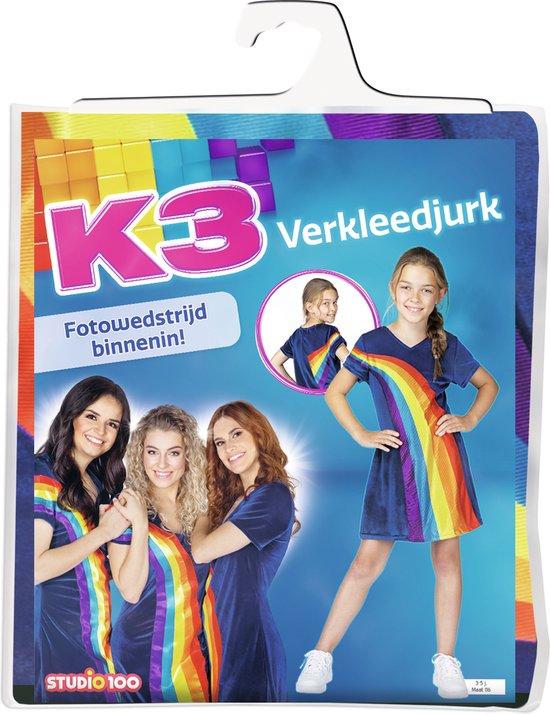 K3 Verkleedkleding - Jurkje Regenboog Blauw Prijzen Vergelijken 3/5 - Maat 116