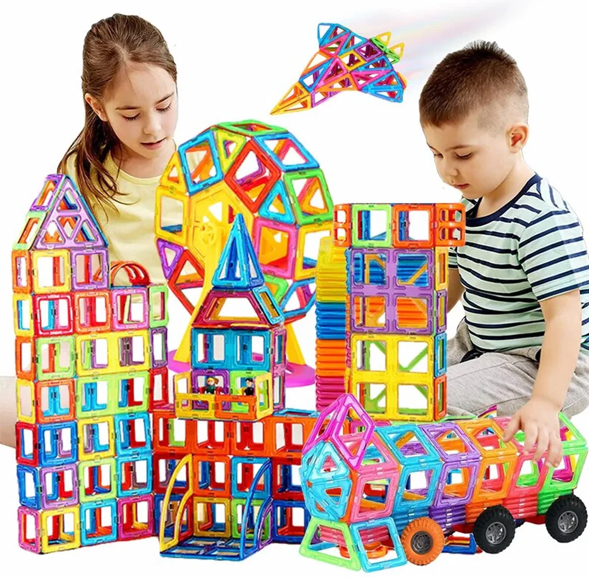 BPgoods® - Magnetische Bouwblokken - Voordeelset 119 Stuks - Magna Tiles - Magnetisch Speelgoed - Bouwstenen - Speelgoed Jongens & Meisjes - Vanaf 4 jaar - Constructie Speelgoed - Magneten Speelgoed - Magnetische Bouwstenen speelgoed