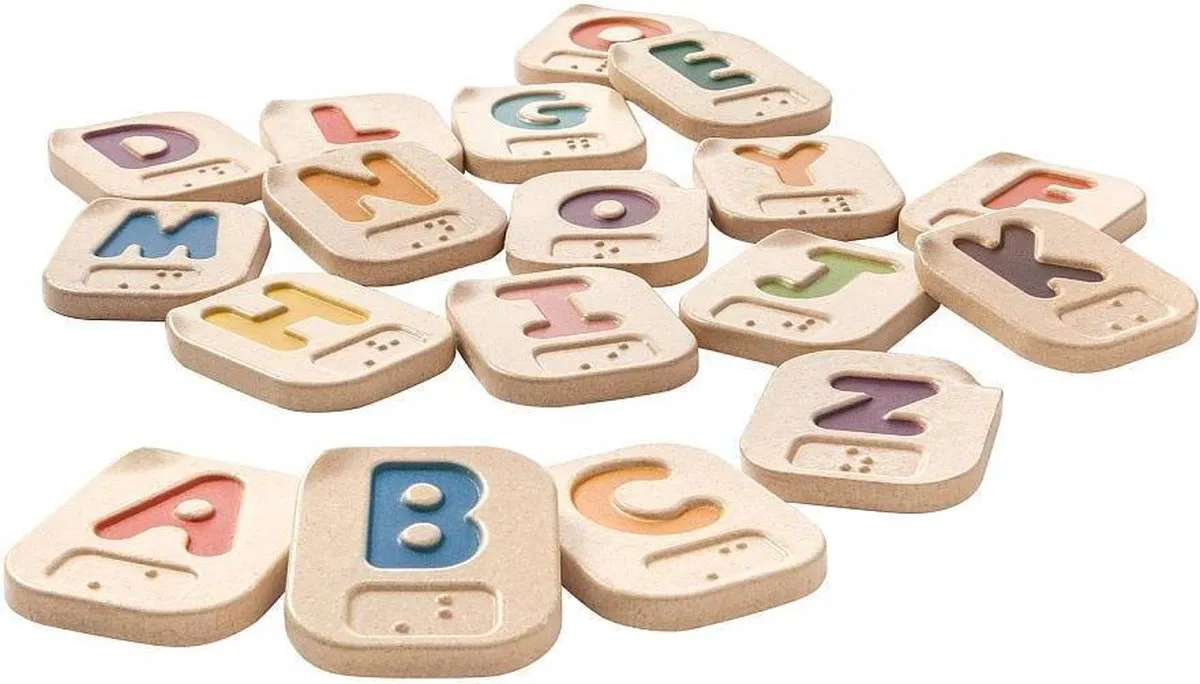 Plan Toys houten Braille Alfabet speelgoed