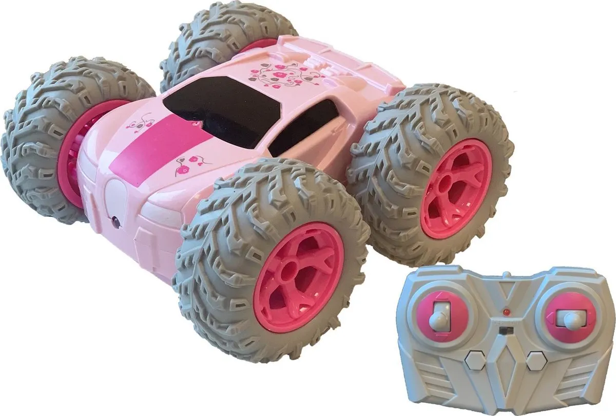 RC Stuntracer Stuntcar roze 1:18 - RC Auto - Bestuurbare Auto speelgoed